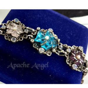 Sterling 925 Semi Precious Stone Floral Bracelet